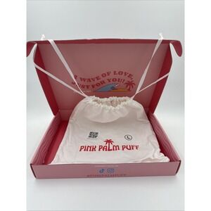 Pink Palm Puff Box And Dust Bag Only
